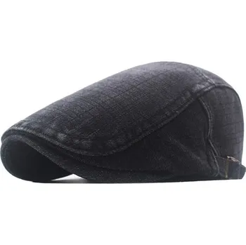 Pokrývka hlavy Pánská plochá zateplená džínová bekovka Černá JAMONT 22102407514038402