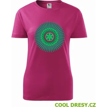 Dámské tričko Dámské tričko s mandalou 10 - Barva: purpurová, Velikost M