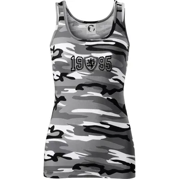 Dámské tričko Narozeninový motiv - znak - 1995 - Dámské Maskáčové tílko - 2XL ( Šedý maskáč )