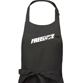 Kuchyňská zástěra Freedive - nápis s potápěčem - Pánská zástěra na vaření - Univerzální velikost ( Dřevěné uhlí )