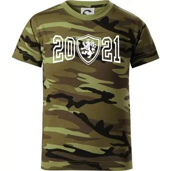 Chlapecké tričko Narozeninový motiv - znak - 2021 - Dětské maskáčové triko - 146 cm/10 let ( Zelený maskáč )