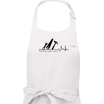 Kuchyňská zástěra Ekg řemeslník každým coulem - Dámská zástěra na vaření - Univerzální velikost ( Bílá )