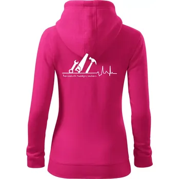 Dámská mikina Ekg řemeslník každým coulem - Dámská mikina trendy zipper s kapucí - M ( Purpurová )