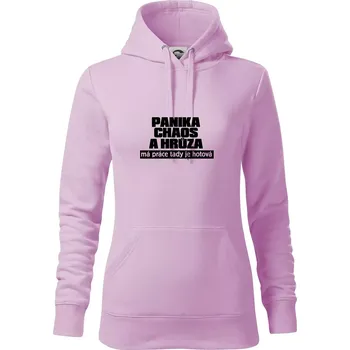 Dámská mikina Panika, chaos a hrůza - Mikina dámská Cape s kapucí - XS ( Orchid )