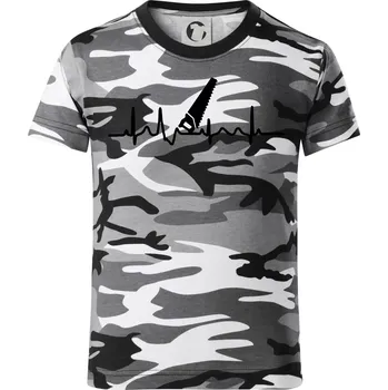 Chlapecké oblečení Ekg ruční pila - Dětské maskáčové triko - 122 cm/6 let ( Šedý maskáč )