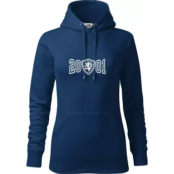 Dámská mikina Narozeninový motiv - znak - 2001 - Mikina dámská Cape s kapucí - M ( Půlnoční modrá )