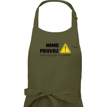 Kuchyňská zástěra Mimo provoz - trpělivost byla zlomena - Pánská zástěra na vaření - Univerzální velikost ( Khaki )