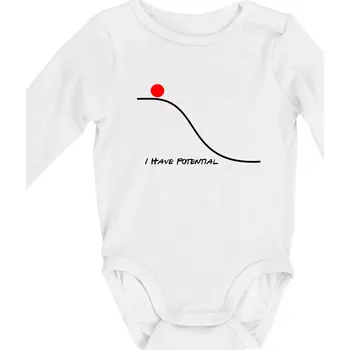 I have potential - Body kojenecké s dlouhým rukávem - Dlouhý r. 3-6 měs ( Bílá )