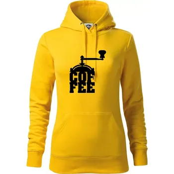 Dámská mikina Coffee mlýnek - Mikina dámská Cape s kapucí - M ( Žlutá )