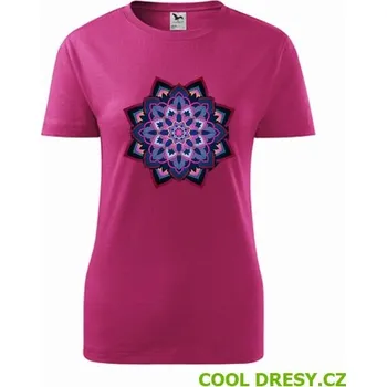 Dámské tričko Dámské tričko s mandalou 16 - Barva: purpurová, Velikost L