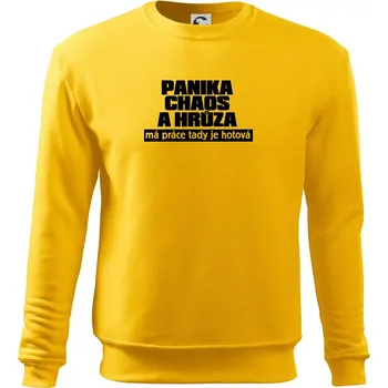 Pánská mikina Panika, chaos a hrůza - Mikina Essential pánská - S ( Žlutá )