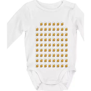 Narozeniny - 70x pivo - Body kojenecké s dlouhým rukávem - Dlouhý r. 3-6 měs ( Bílá )