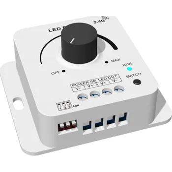 Ovladač světel Mechanický otočný jednokanálový LED stmívač V1-KS 12-48V 8,5A