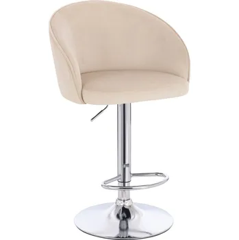 Barová židle Barová židle Fjone velur krémová - základna chrom