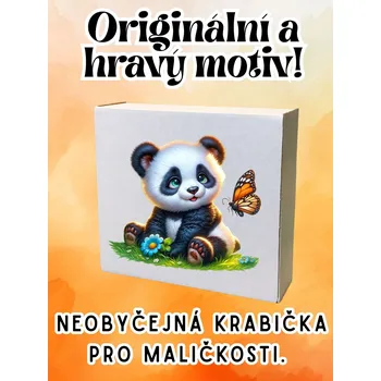Krabička na výslužku krabička s potiskem Krabička, s potiskem, PANDA s motýlem, 17,3x16x5,3 cm, 1 ks