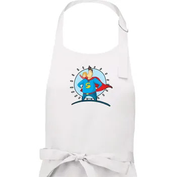 Kuchyňská zástěra Táta superman - holka - Dámská zástěra na vaření - Univerzální velikost ( Bílá )