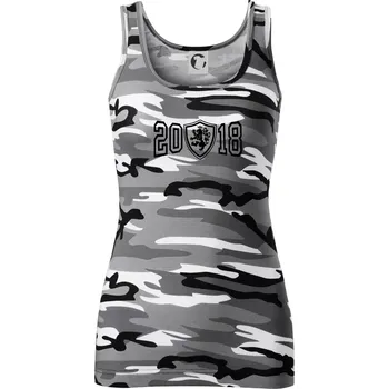 Dámské tričko Narozeninový motiv - znak - 2018 - Dámské Maskáčové tílko - XS ( Šedý maskáč )