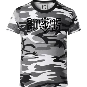 Chlapecké oblečení Narozeninový motiv - znak - 2015 - Dětské maskáčové triko - 122 cm/6 let ( Šedý maskáč )