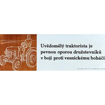 Plechová cedule Plechová retro cedule - Uvědomělý traktorista Provedení: Hliník: 30 x 20 cm