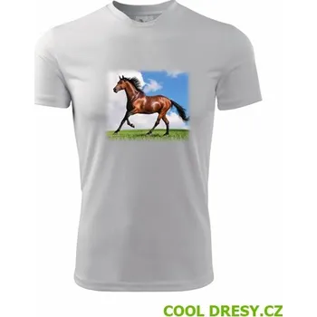 Tričko s koněm - Barva: bílá, Velikost L