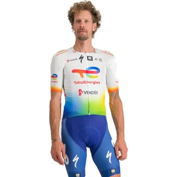 cyklistický dres Pánský cyklistický dres s krátkým rukávem SPORTFUL-Te bomber jersey, white Bílá L
