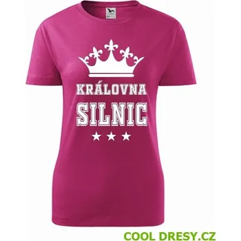 Dámské tričko Dámské tričko královna silnic - Barva: purpurová, Velikost S