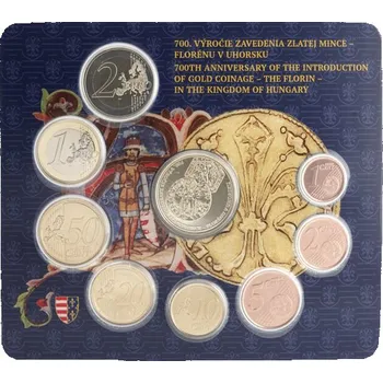 Sada slov. euromincí 2025 - 700. výročí zavedení zlaté mince – florénu v Uhersku stand