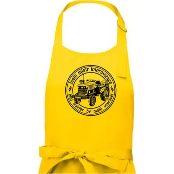 Kuchyňská zástěra Mistr improvizace starý traktor - Dámská zástěra na vaření - Univerzální velikost ( Žlutá )