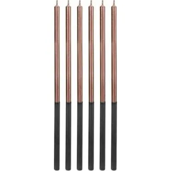 Dortová svíčka Dortové svíčky dlouhé Chrome rose gold 6 ks