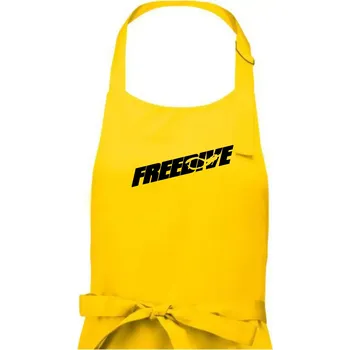 Kuchyňská zástěra Freedive - nápis s potápěčem - Pánská zástěra na vaření - Univerzální velikost ( Žlutá )