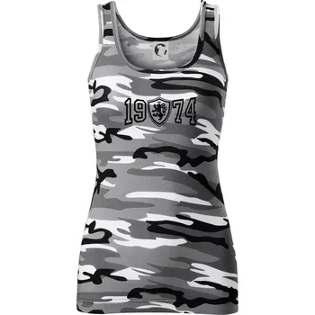 Dámské tričko Narozeninový motiv - znak - 1974 - Dámské Maskáčové tílko - M ( Šedý maskáč )