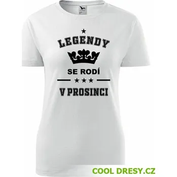 Dámské tričko Dámské tričko Legendy se rodí v prosinci - Barva: bílá, Velikost XXL