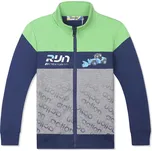 Chlapecká mikina - KUGO LM5979, šedá/ zelená Barva: Zelená, Velikost: 98