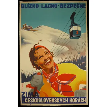 Plechová cedule Plechová retro cedule - Zima v Československých horách Provedení: Hliník: 30 x 20 cm