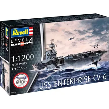 Plastikový model Starter Kit loď 75824 - USS Enterprise CV-6 (1:1200)