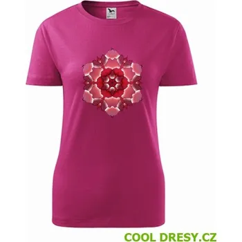 Dámské tričko Dámské tričko s mandalou 19 - Barva: purpurová, Velikost S