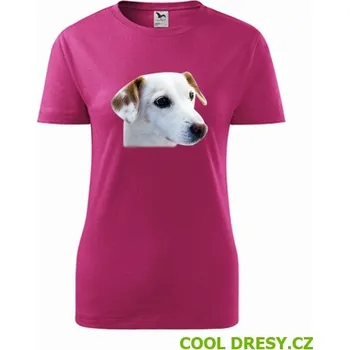 Dámské tričko Dámské tričko se psem 1 - Barva: purpurová, Velikost L