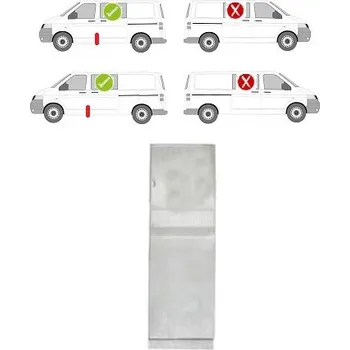 Prah karosérie Středový sloupek levý VOLKSWAGEN TRANSPORTER (T5)/MULTIVAN, 04.03-10.09, VOLKSWAGEN TRANSPORTER (T5), 10.09-.15
