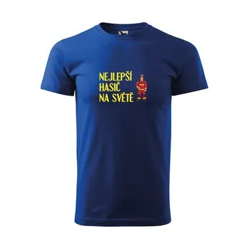 Pánské tričko Tričko s potiskem Nejlepší hasič na světě: modré 4XL