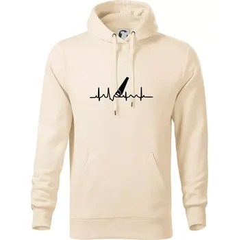 Pánská mikina Ekg ruční pila - Mikina pánská Cape s kapucí - 5XL ( Mandlová )