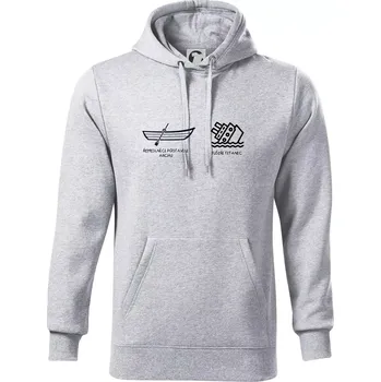 Pánská mikina Řemeslnici postavili archu, fušeři Titanic - Mikina pánská Cape s kapucí - 5XL ( Světlešedý Melír )