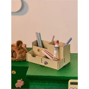 Úložný box Sinsay - Dřevěný organizér na stůl - béžová - 234ER-08X - 234ER-08X-ONE