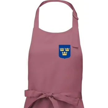 Kuchyňská zástěra Švédský znak tři korunky na prso - Pánská zástěra na vaření - Univerzální velikost ( Starorůžová )