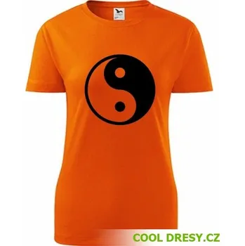 Dámské tričko Jing & Jang - Barva: oranžová, Velikost M