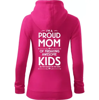 Dámská mikina Proud MOM - KIDS - Dámská mikina trendy zipper s kapucí - L ( Purpurová )