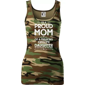 Dámské tričko Proud Mom Daughter - Dámské Maskáčové tílko - XL ( Hnědý maskáč )