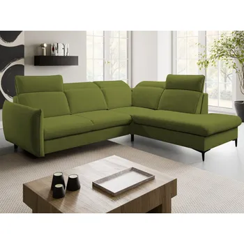 Sedací souprava Rohová sedačka Glow, zelená fresh látka, pravý roh