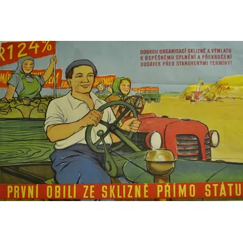 Plechová cedule Plechová retro cedule - První obilí ze sklizně přímo státu Provedení: Hliník: 30 x 20 cm