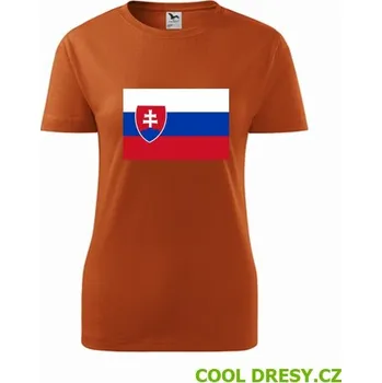 Dámské tričko Dámské tričko se slovenskou vlajkou - Barva: oranžová, Velikost XL