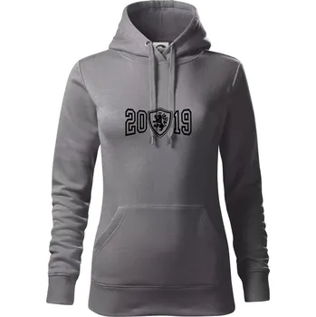 Dámská mikina Narozeninový motiv - znak - 2019 - Mikina dámská Cape s kapucí - XL ( Ocelově šedá )
